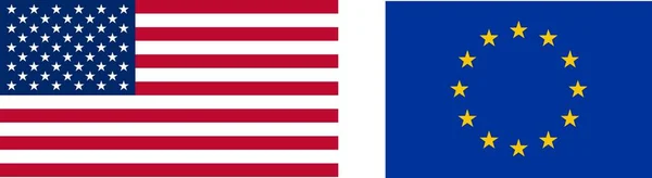 Usa Dan Flags Ilustrasi Vektor Terisolasi — Stok Foto
