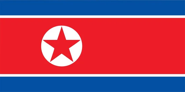 Noord Koreaanse Vlag Van Noord Korea Asia Geïsoleerd Vectorillustratie — Stockvector