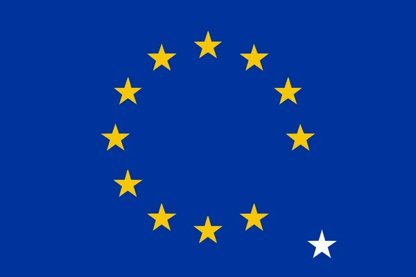 Ngiltere Izole Vektör Çizim Olmadan Avrupa Birliği Bayrağı — Stok Vektör