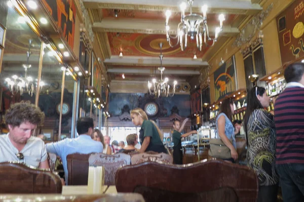 Lisbon Portugal Circa June 2015 People Elegant Cafe — Foto de Stock