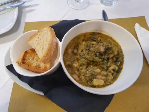 Ribollita Significa Reboiled Uma Sopa Toscana Feita Com Pão Legumes — Fotografia de Stock