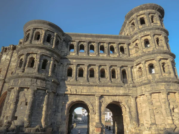 Porta Nigra Translated Black Gate Roman City Gate Trier Germany — Stock Fotó