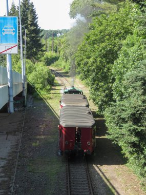 BRNO, CZECH Cumhuriyet - CIRCA HAZİRAN 2022: 1954 yılına dayanan antik buhar treni lokomotifi 213901 'in ayrıntıları