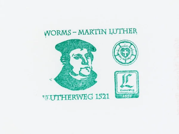 Worms Germany Circa 2022年8月 マルタン ルター 500周年記念切手 — ストック写真