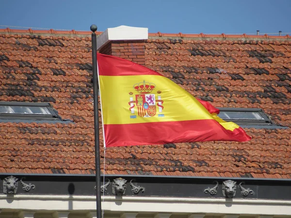 西班牙国旗 欧洲国旗 — 图库照片