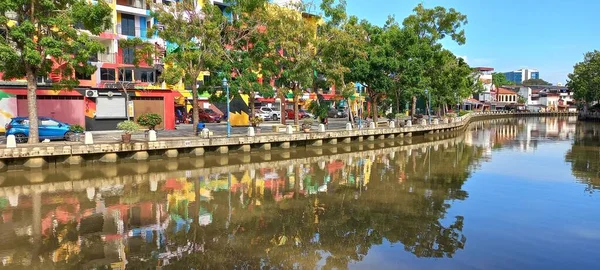 Vista Del Río Melaka Ubicado Melaka Malasia — Foto de Stock