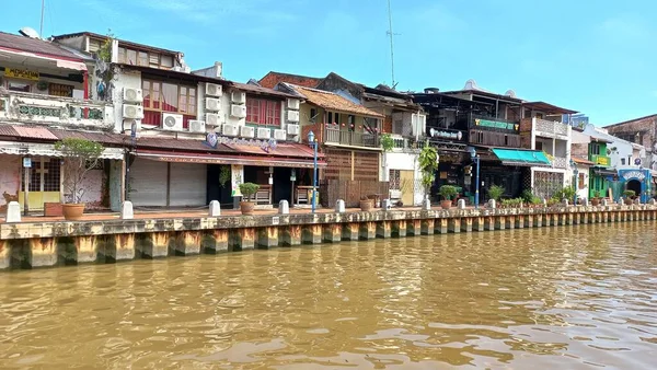 Vista Del Río Melaka Ubicado Melaka Malasia — Foto de Stock