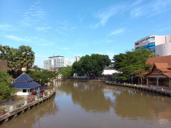 Vue Sur Rivière Melaka Situé Melaka Malaisie — Photo