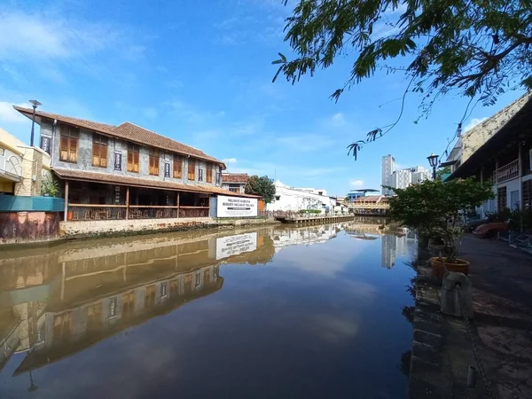 Pohled Řeku Melaka Která Nachází Melaka Malajsie — Stock fotografie