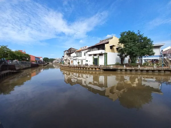 Άποψη Του Ποταμού Melaka Που Βρίσκεται Στη Melaka Μαλαισία — Φωτογραφία Αρχείου