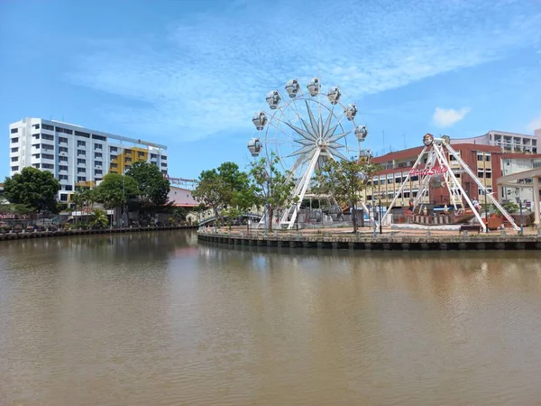 Kilátás Nyílik Melaka Folyóra Található Melaka Malajzia — Stock Fotó