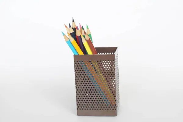 Colored Pencils White Background — Stock Photo, Image