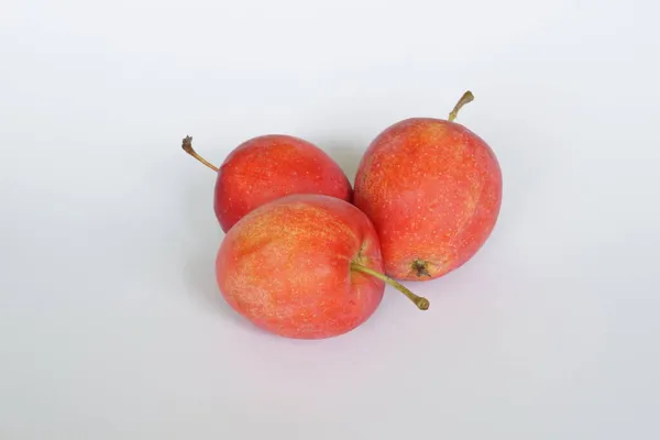 Manzanas Caramelo Rojo Sobre Fondo Blanco — Foto de Stock