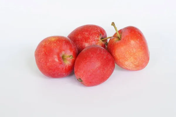 Rode Snoep Appels Witte Achtergrond — Stockfoto