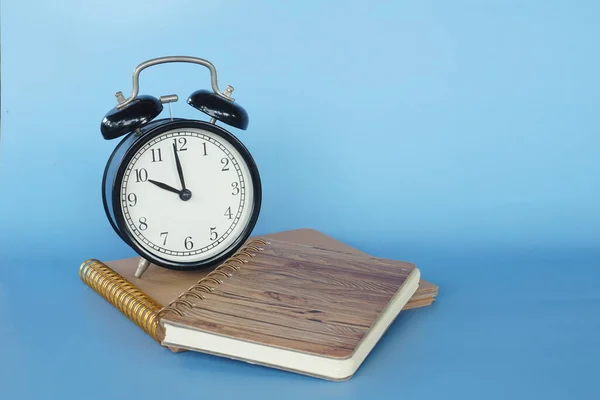 Alarm Clock Diary Table — Stock Photo, Image