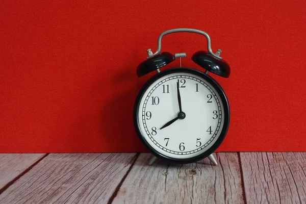 Alarm Clock Red Background — Stock Photo, Image