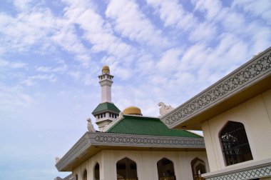 Melaka, Malezya-19 Şubat 2015; Melaka, Malezya 'daki Al Azim Camii manzarası