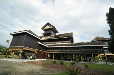 infront view of the Royal Museum Seri Menanti located in the district of Kuala Pilah, Negeri Sembilan, Malaysia