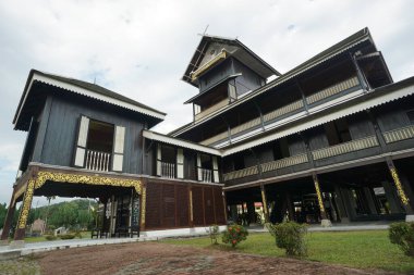 infront view of the Royal Museum Seri Menanti located in the district of Kuala Pilah, Negeri Sembilan, Malaysia