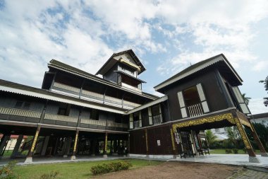 infront view of the Royal Museum Seri Menanti located in the district of Kuala Pilah, Negeri Sembilan, Malaysia