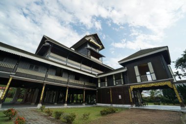 infront view of the Royal Museum Seri Menanti located in the district of Kuala Pilah, Negeri Sembilan, Malaysia