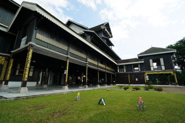 infront view of the Royal Museum Seri Menanti located in the district of Kuala Pilah, Negeri Sembilan, Malaysia