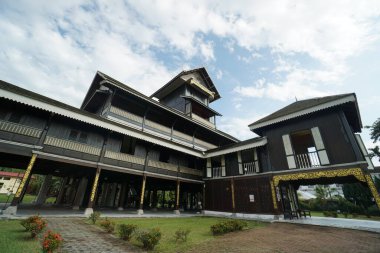 infront view of the Royal Museum Seri Menanti located in the district of Kuala Pilah, Negeri Sembilan, Malaysia