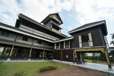 infront view of the Royal Museum Seri Menanti located in the district of Kuala Pilah, Negeri Sembilan, Malaysia