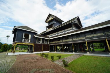 infront view of the Royal Museum Seri Menanti located in the district of Kuala Pilah, Negeri Sembilan, Malaysia