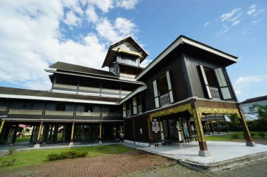 infront view of the Royal Museum Seri Menanti located in the district of Kuala Pilah, Negeri Sembilan, Malaysia