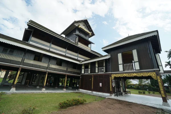 infront view of the Royal Museum Seri Menanti located in the district of Kuala Pilah, Negeri Sembilan, Malaysia