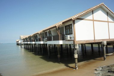 Port Dickson, Malaysia-August 13, 2022, a view of Grand Lexis Hotel, a floating resort at Port Dickson, Malaysia.