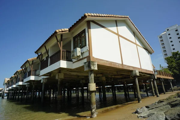 Port Dickson, Malaysia-August 13, 2022, a view of Grand Lexis Hotel, a floating resort at Port Dickson, Malaysia.
