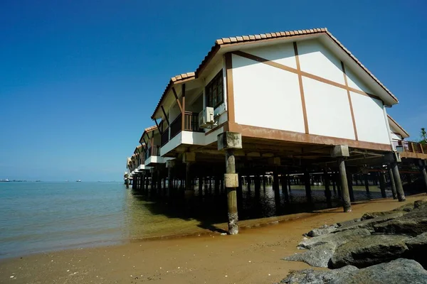 Port Dickson, Malaysia-August 13, 2022, a view of Grand Lexis Hotel, a floating resort at Port Dickson, Malaysia.