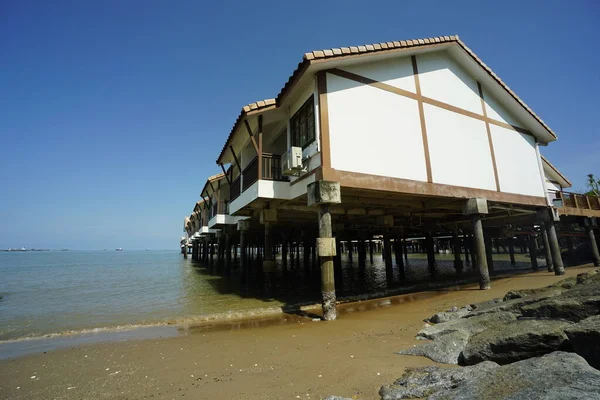 Port Dickson, Malaysia-August 13, 2022, a view of Grand Lexis Hotel, a floating resort at Port Dickson, Malaysia.