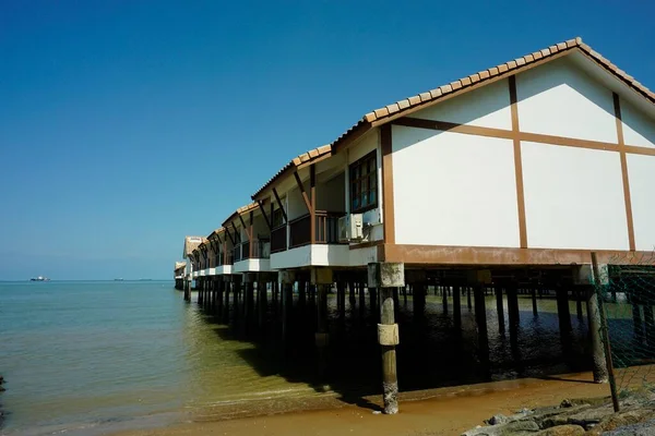 Port Dickson, Malaysia-August 13, 2022, a view of Grand Lexis Hotel, a floating resort at Port Dickson, Malaysia.