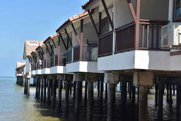 Port Dickson, Malaysia-August 13, 2022, a view of Grand Lexis Hotel, a floating resort at Port Dickson, Malaysia.