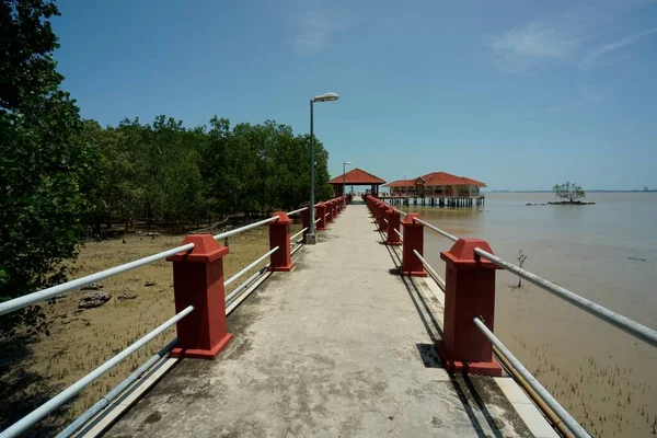 Melaka Malaysia August 2022 Jetty Floating Restaurant Fort Supai Kuala — Stockfoto