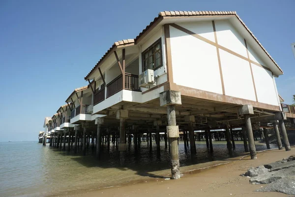 Port Dickson, Malaysia-August 13, 2022, a view of Grand Lexis Hotel, a floating resort at Port Dickson, Malaysia.
