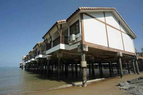 Port Dickson, Malaysia-August 13, 2022, a view of Grand Lexis Hotel, a floating resort at Port Dickson, Malaysia.