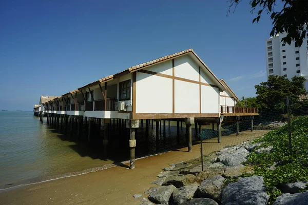 Port Dickson, Malaysia-August 13, 2022, a view of Grand Lexis Hotel, a floating resort at Port Dickson, Malaysia.