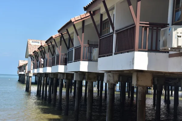 Port Dickson, Malaysia-August 13, 2022, a view of Grand Lexis Hotel, a floating resort at Port Dickson, Malaysia.