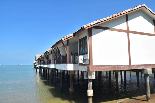 Port Dickson, Malaysia-August 13, 2022, a view of Grand Lexis Hotel, a floating resort at Port Dickson, Malaysia.