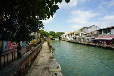 Melaka, Malezya-28 Ağustos 2022; Melaka Nehri manzarası