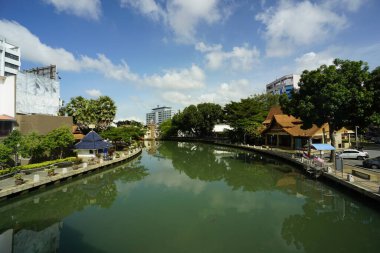 Melaka, Malezya-28 Ağustos 2022; Melaka Nehri manzarası