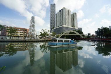 Melaka, Malezya-28 Ağustos 2022; Melaka Nehri manzarası