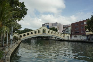 Melaka, Malezya-28 Ağustos 2022; Melaka Nehri manzarası