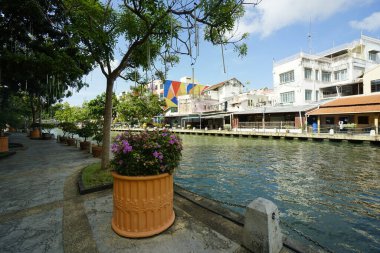 Melaka, Malezya-28 Ağustos 2022; Melaka Nehri manzarası