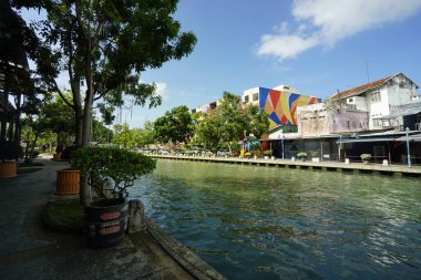 Melaka, Malezya-28 Ağustos 2022; Melaka Nehri manzarası