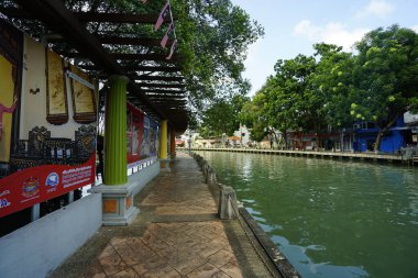 Melaka, Malezya-28 Ağustos 2022; Melaka Nehri manzarası